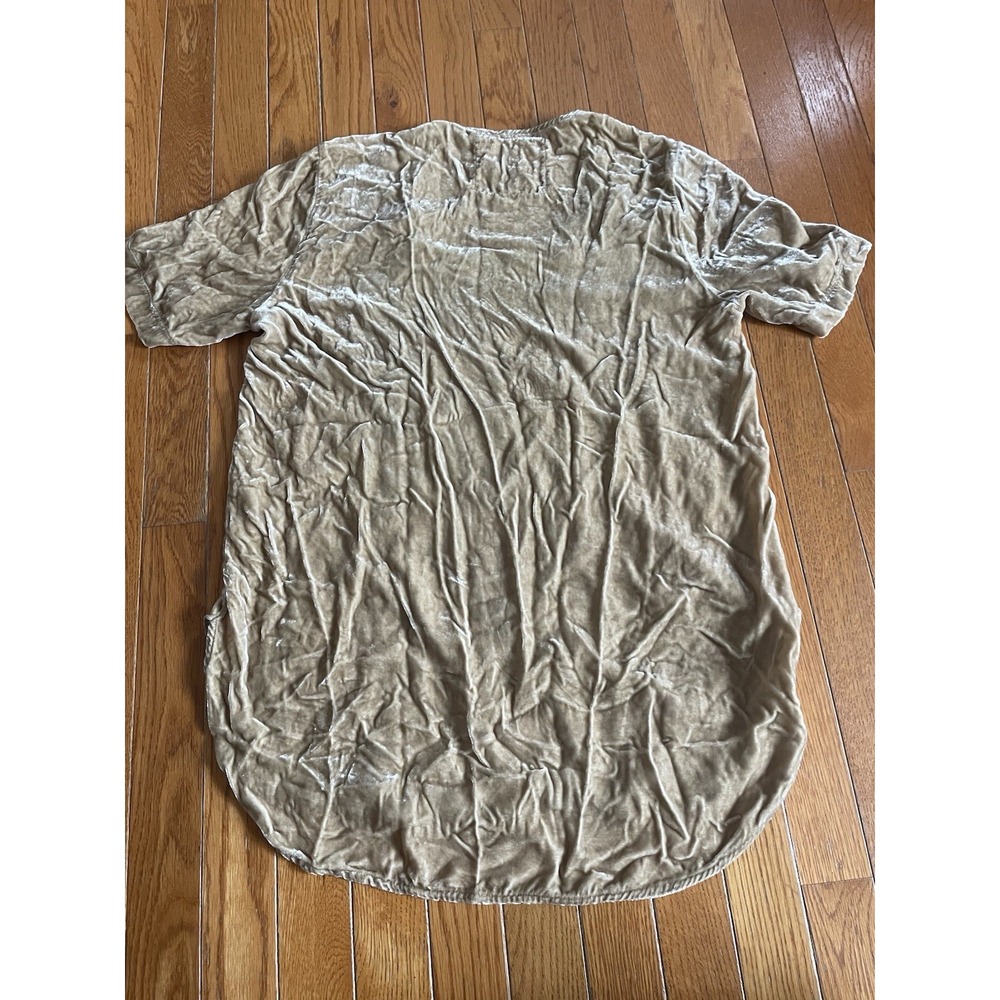 JOHNNY WAS USA Gold Velvet Floral Embroidered V-Neck Tunic Top Boho Small - Picture 6 of 8